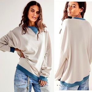 Free People Classic Colorblack Oversized Crewneck